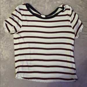Red and white striped crop top